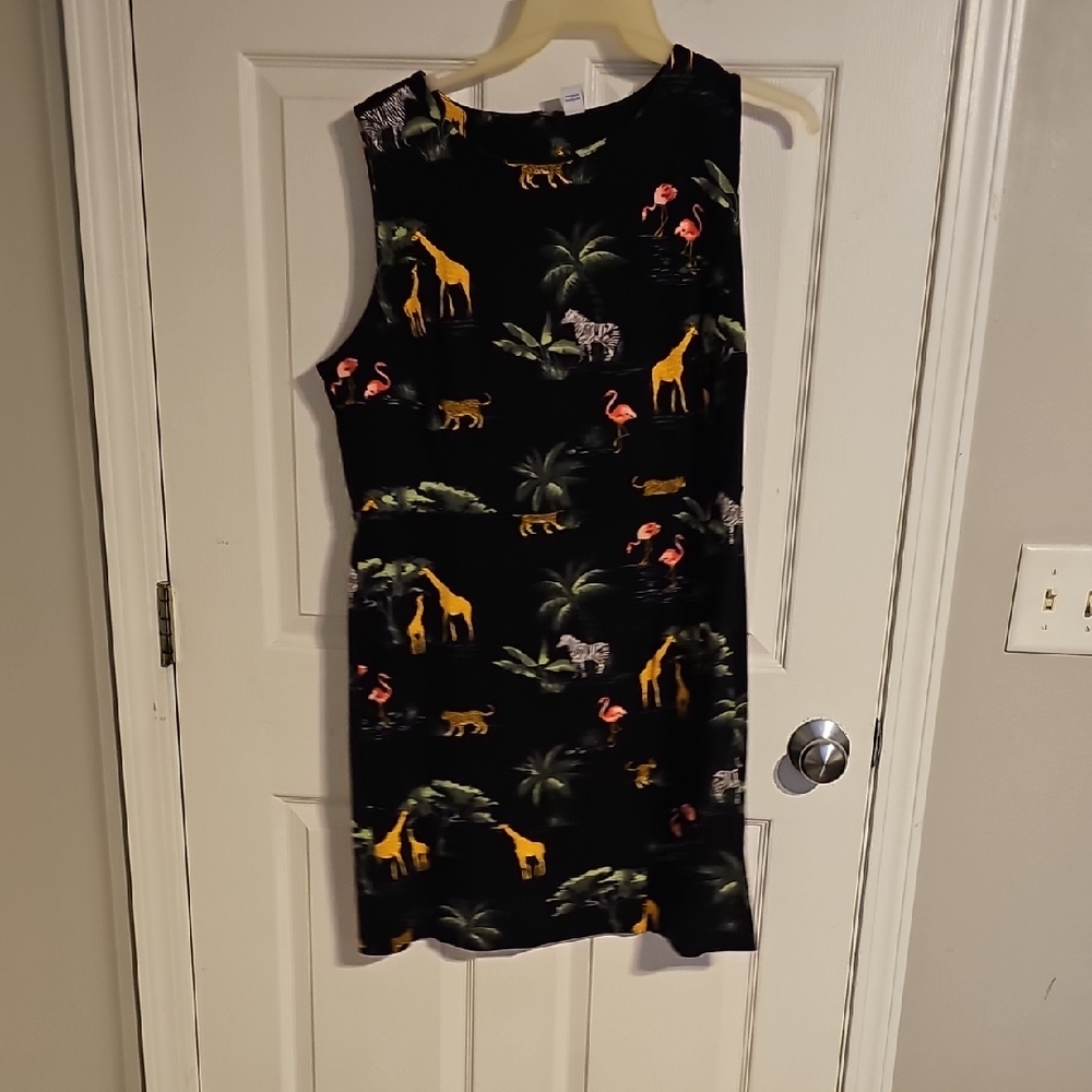 Old Navy Kids Animal Print Dress - Black